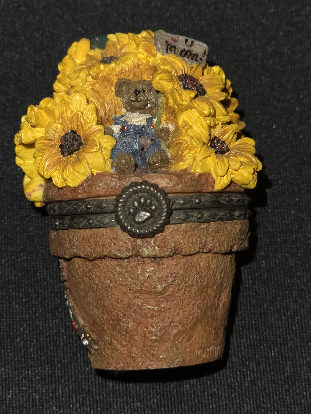 Brown Bearstone Collectible Trinket Box-❤️ U MOM Vintage